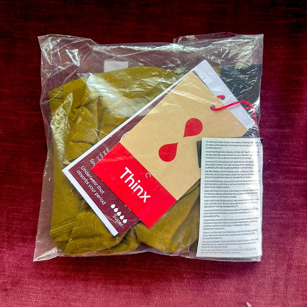 Unopened THINX  Modal Cotton Boy Short - Green, size Large. Super absorbent